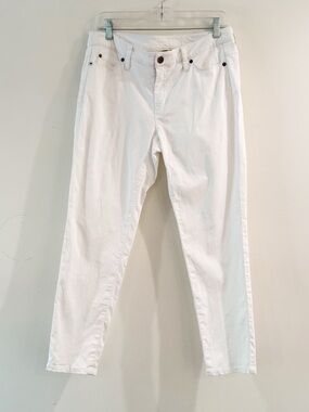 Women’s White Cropped Straight-Leg Chino Pants
